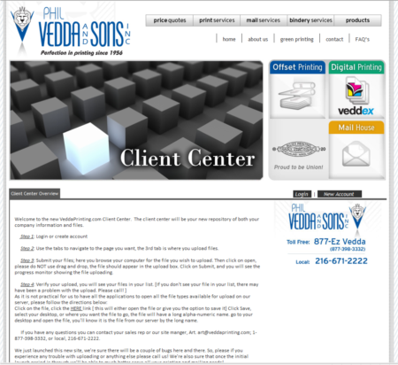 Vedda Printing Client Center