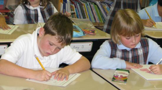 students at desks
