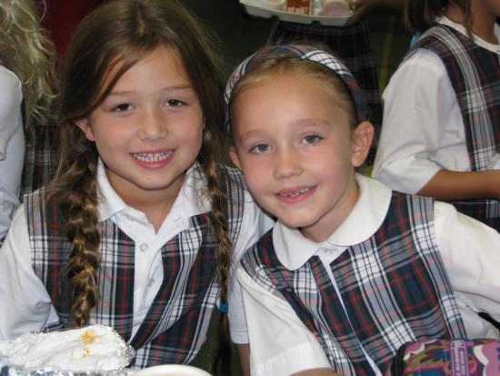 young girls smiling