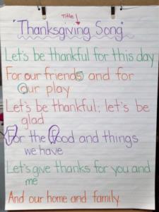 Creative Arts Thanksgiving song